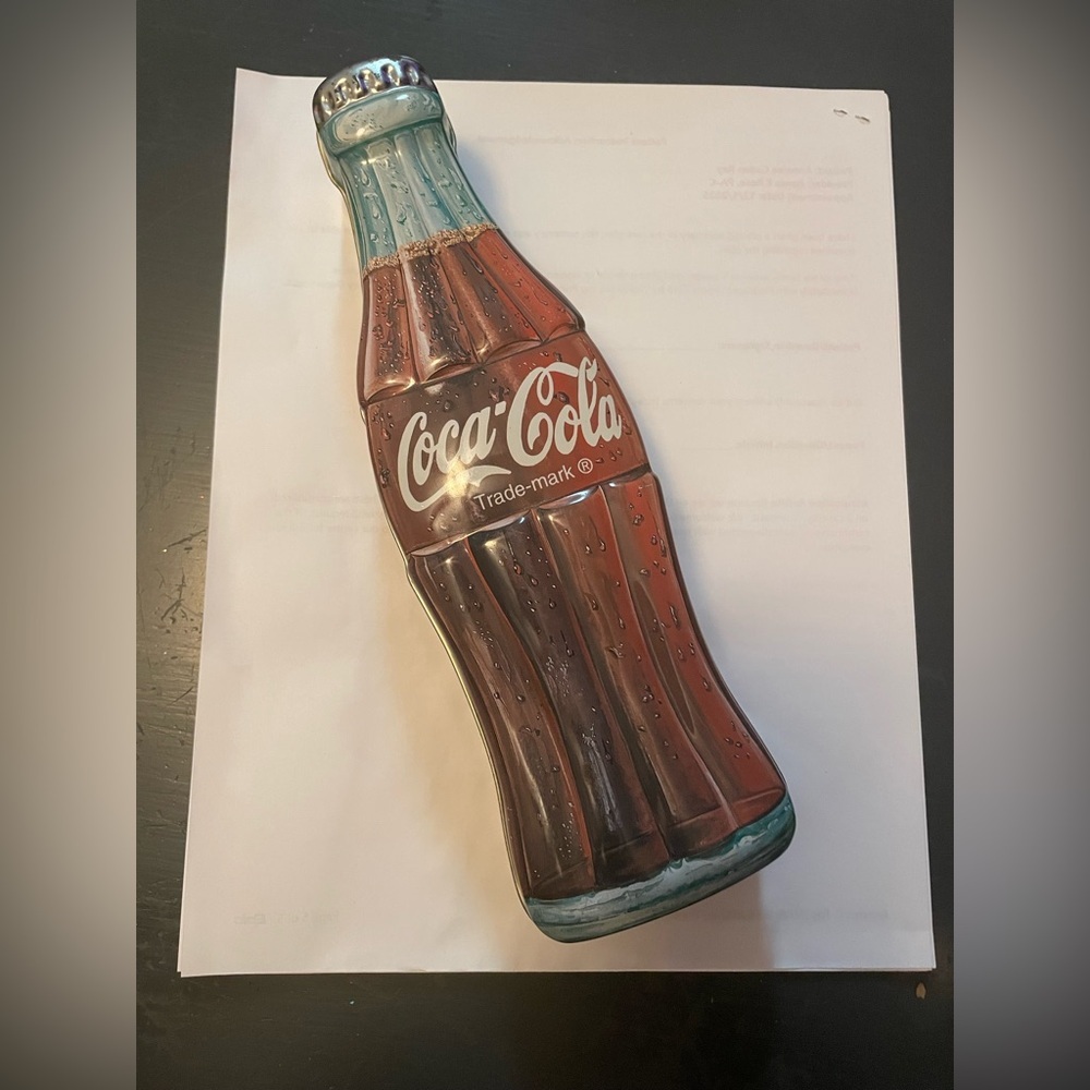 VTG Coca-Cola Classic Brown Tin  tall as a 20 oz Coke